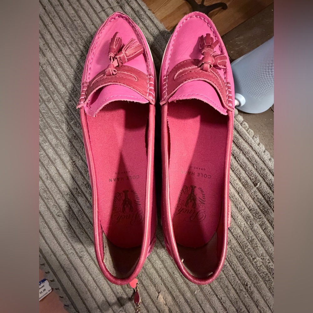 Cole Haan Women's Vibrant Pink Tassel Loafers